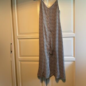 Sienna Sky Animal Print Strapless Button Down Maxi Dress L